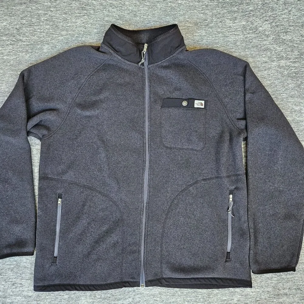 The North Face Men's Size XL Gray/Black Gordon Lyons Full Zip Fleece Jacket
